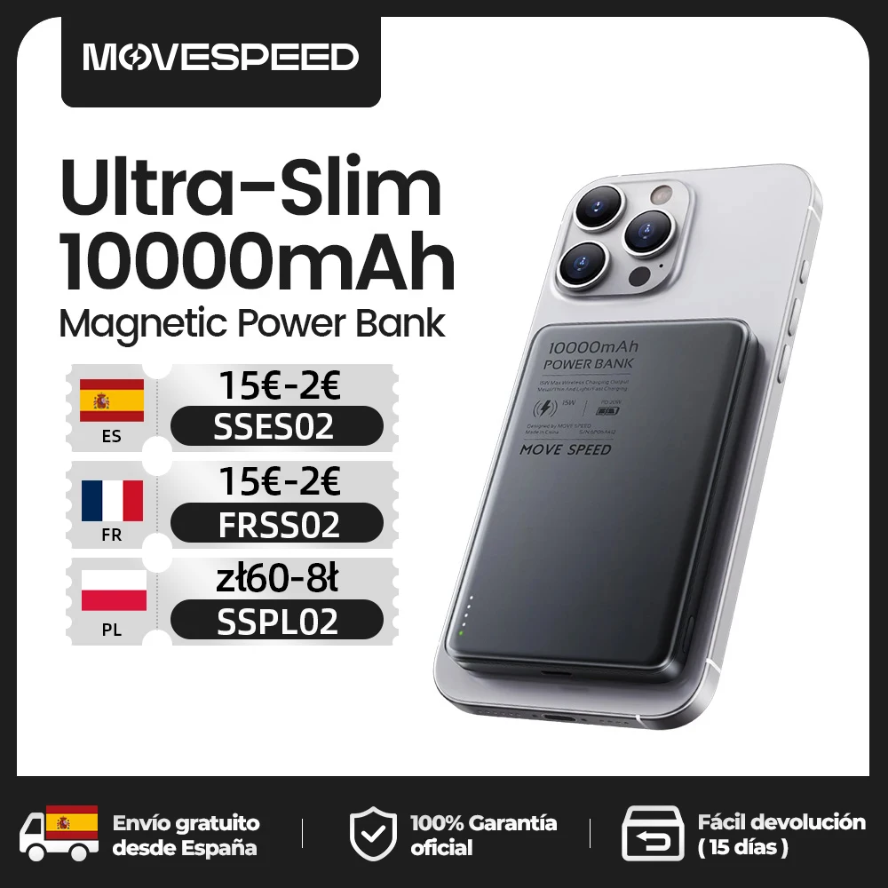 Powerbank Magnética Movespeed 10.000mAh