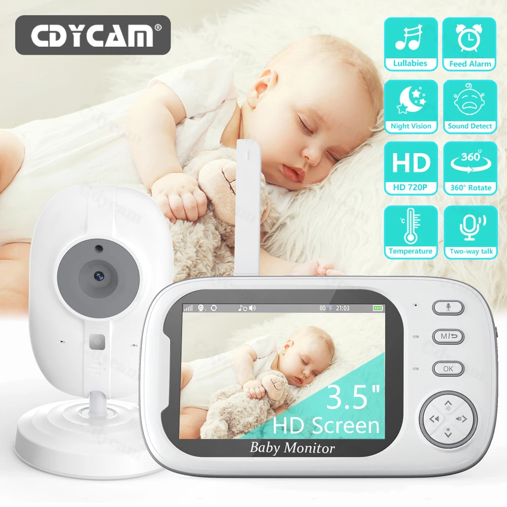 Monitor de Bebé Cdycam 3.5’’ com Visão Noturna e Áudio Bidirecional