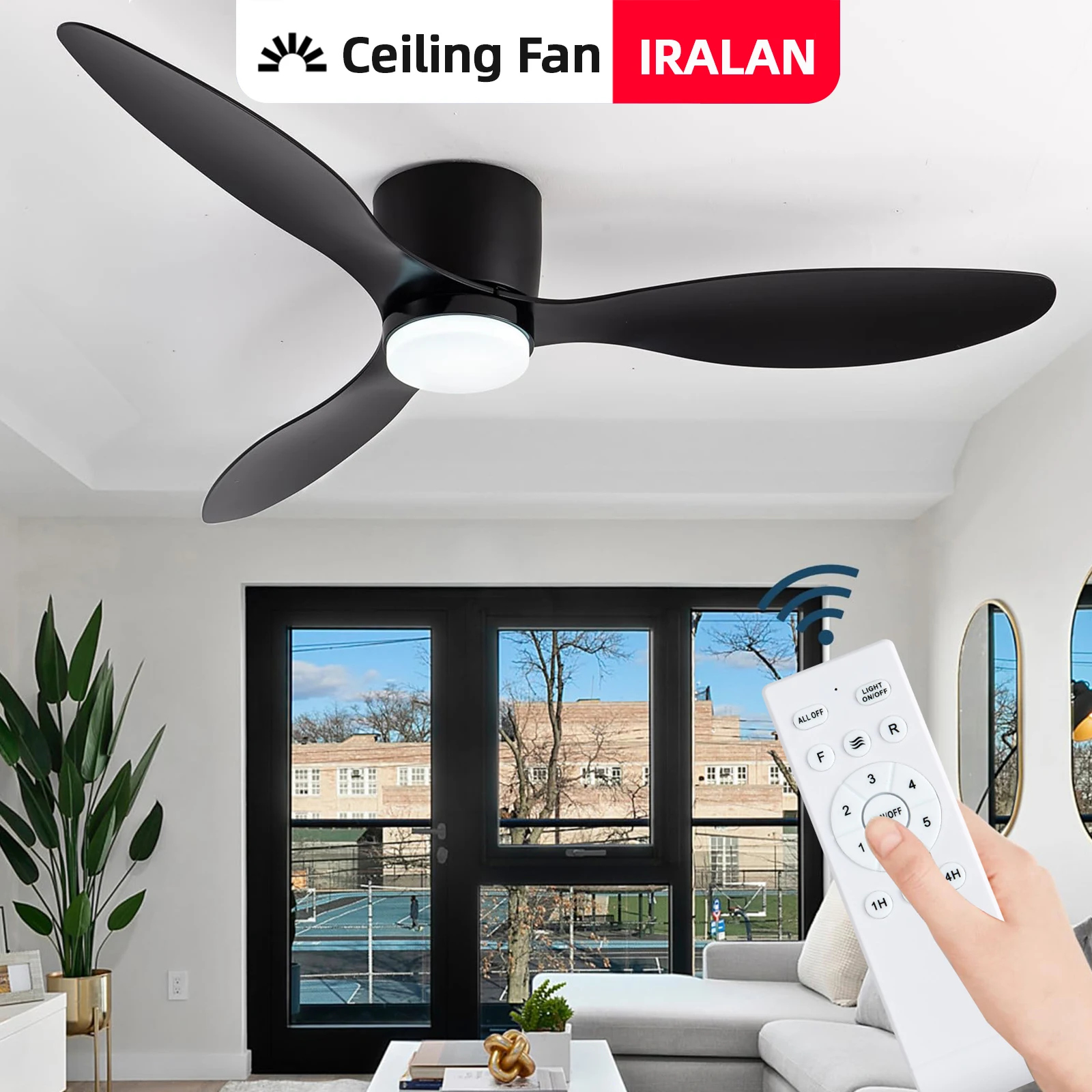 Ventilador de Teto com Luz LED e Controlo Remoto