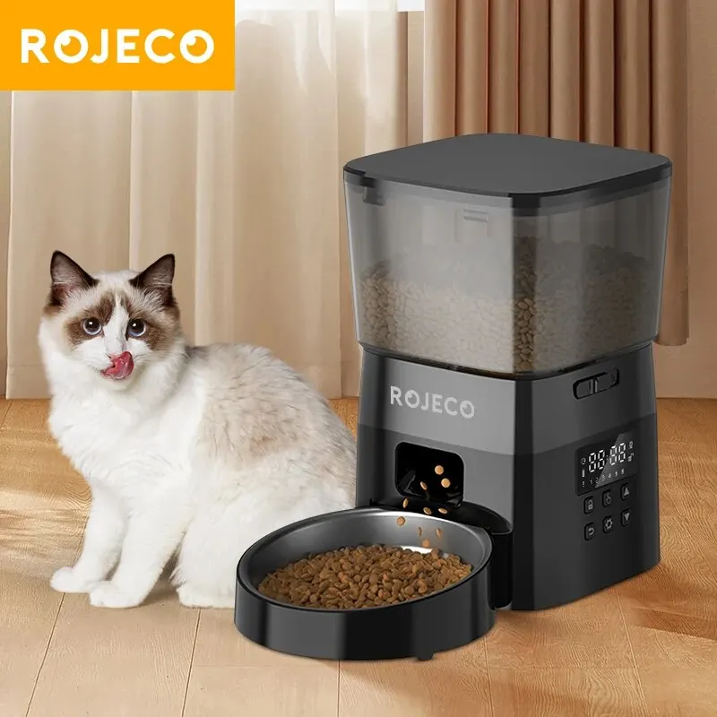 Comedouro Automático ROJECO com Ecrã LCD e Capacidade 2L