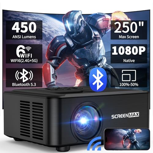 Projetor Portátil ScreenMax 1080P 10000 Lúmenes