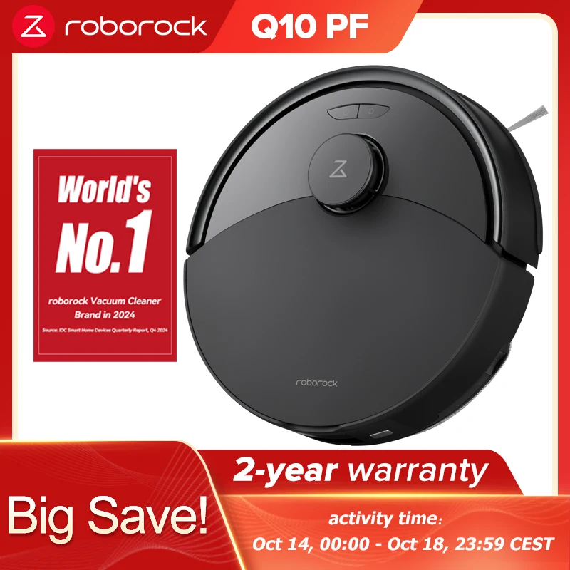 roborock Q10 PF Suction and Mop Robot Vacuum Cleaner 10,000 Pa Suction, Dual Anti-Tangle System,Intelligent Obstacle Avoidance