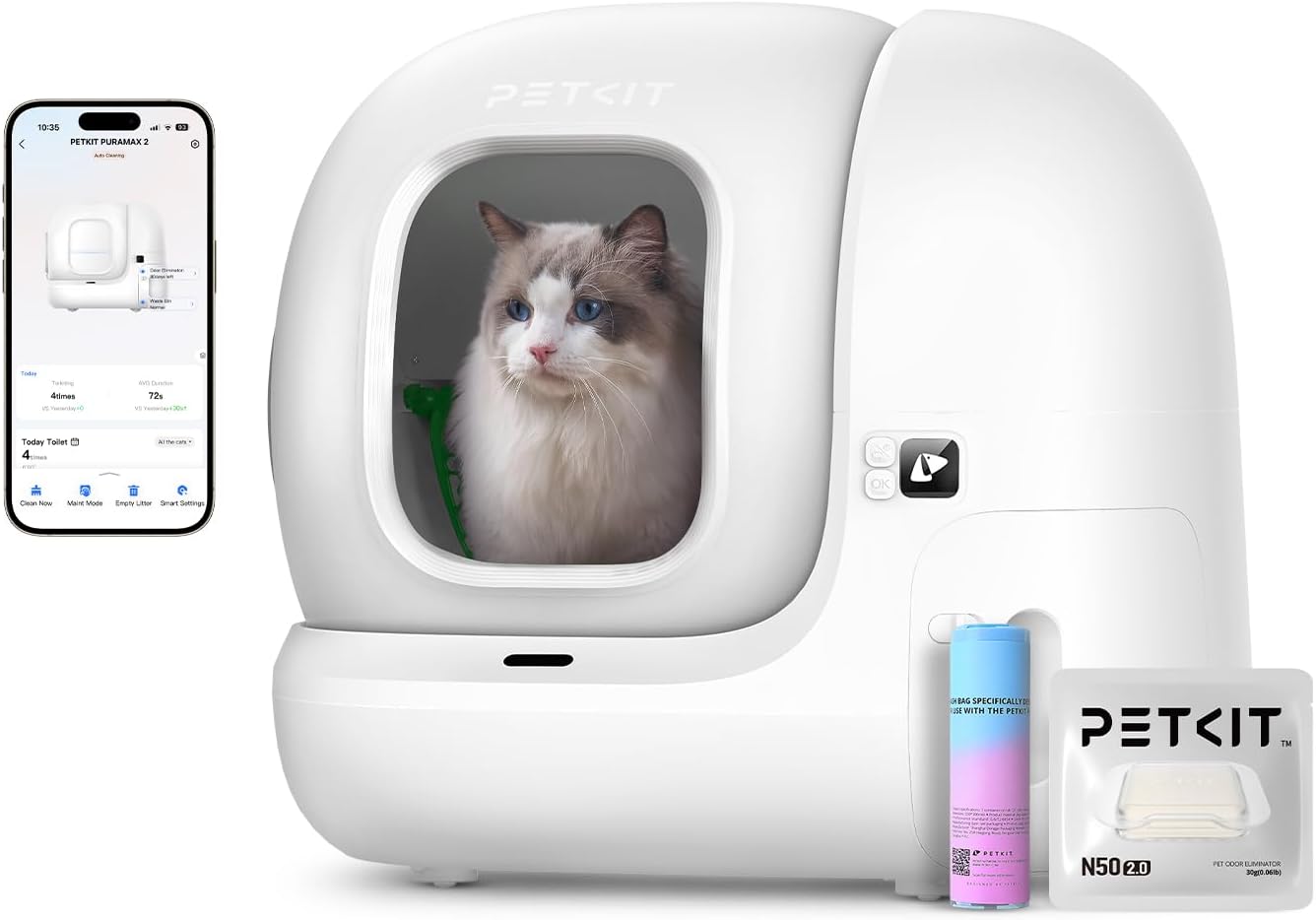 Caixa de areia automática PETKIT Pura MAX 2 para gatos