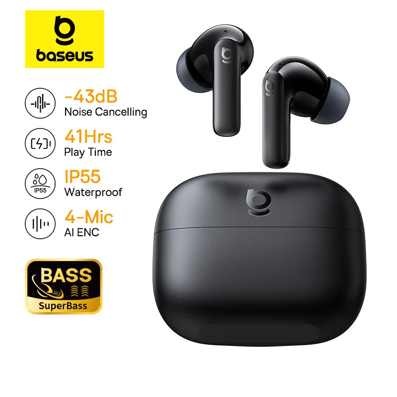 Fones de ouvido Baseus Bass EP10 NC – Cupão de desconto VIO02 + BSER131