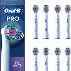 Conjunto 8 cabeças Oral-B Pro 3D White escova elétrica