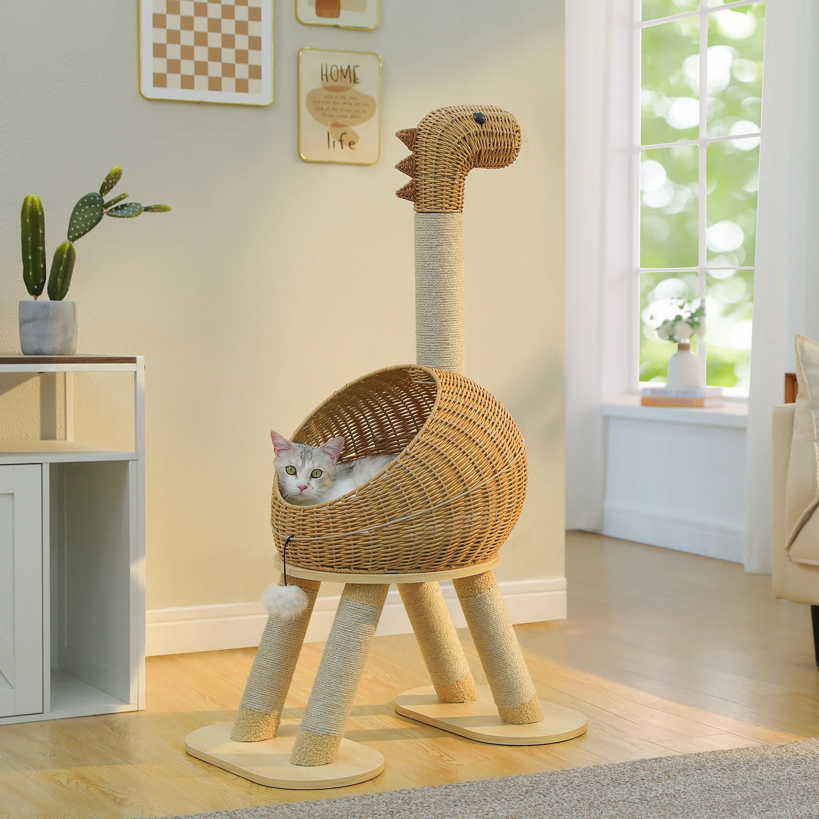 Arranhador para Gatos em Forma de Dinossauro