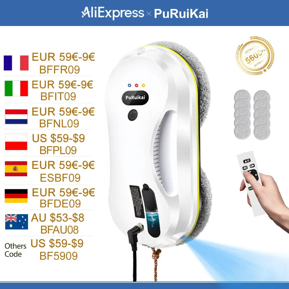 Robot de Limpeza de Janelas Automático com Spray