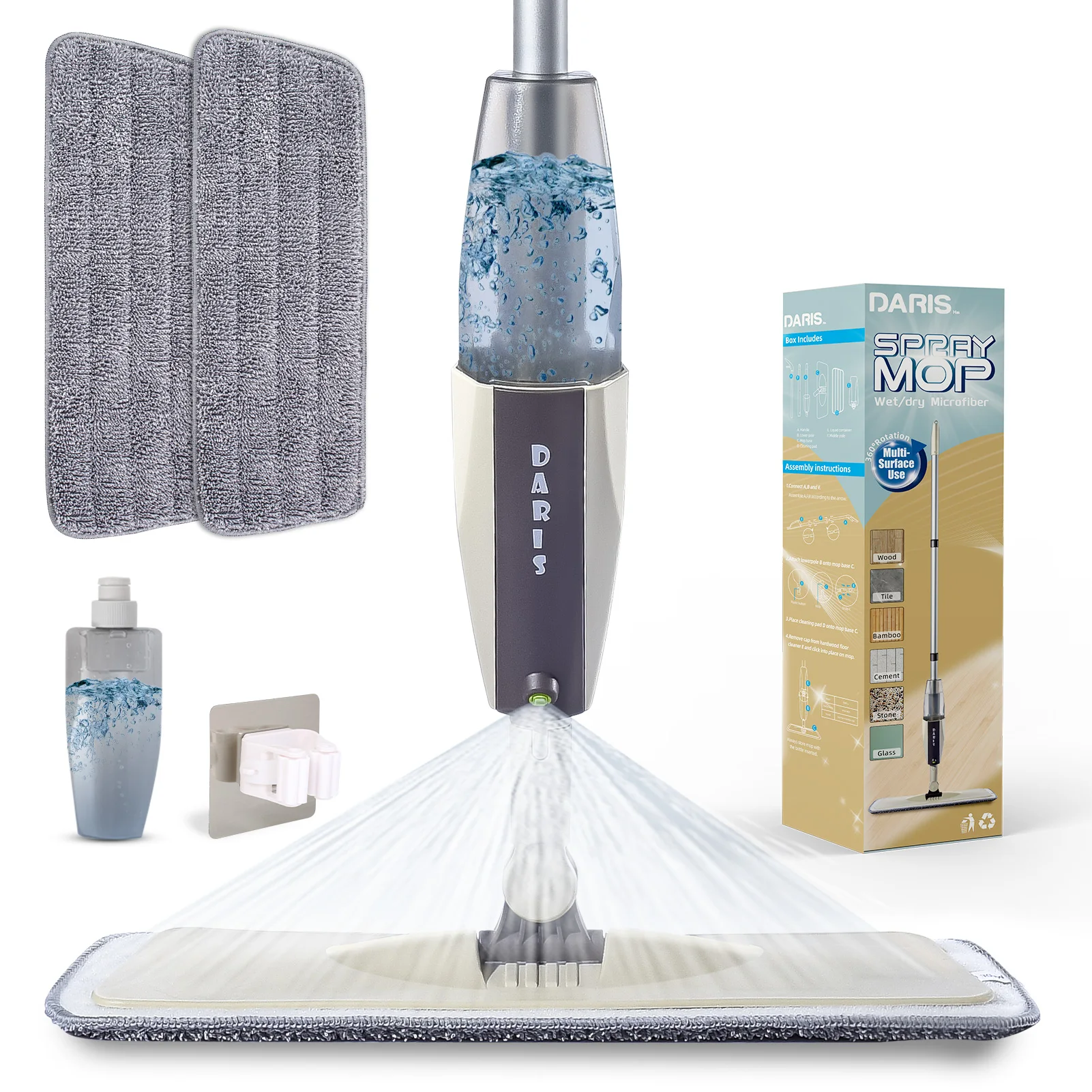 Mopa Spray – Pulverização Integrada e Cabeça Rotativa 360°
