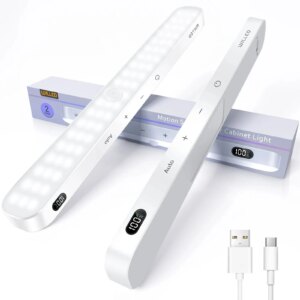 WILLED Motion Sensor Cabinet Light Battery Display 60 LED Touch Light Bar Wireless Rechargeable Battery Night Light