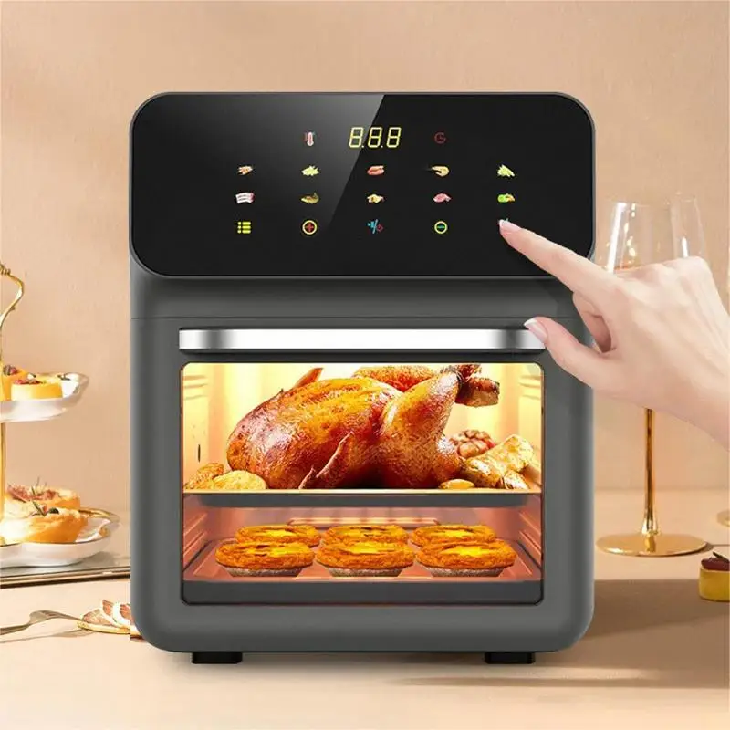10L Large Capacity Electric Air Fryers Oil-free Automatic Household Kitchen 360 ° Baking Convection Oven Deep Fryer without Oil