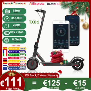 2025 JUICEASE TX01 Electric Scooter 350W Motor 36V 7.8Ah 25 KM Range 31KM/ 8.5 Inch Tires with APP Foldable Adult Kick EScooter