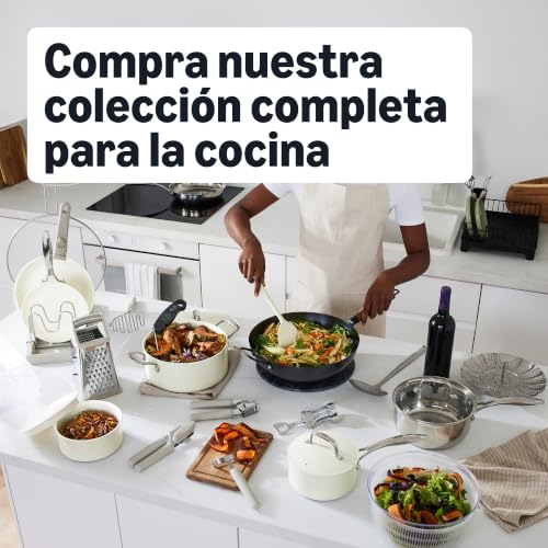 Panela de ferro fundido esmaltado Amazon Basics Amazon Basics Enameled Cast Iron Round Casserole Dish with Lid, 5.7 L, Navy Blue