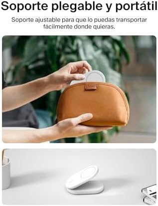 Carregador Magnético Dobrável Belkin BoostCharge Qi2 15W – Branco Belkin BoostCharge Qi2 15W Foldable Magnetic Charger, Wireless Charging Station Compatible with MagSafe, Fast Charging for iPhone 17, Air, Pixelsnap, Non-Slip Stand Base - White