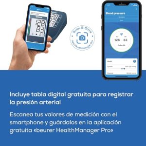 Beurer BM 25 Arm Blood Pressure Monitor, Simple One Button Operation, Accurate Measurement, Arrhythmia Detection, with USB-C Port, Armband for 8.6-16.5 Inches, Data Transfer to...