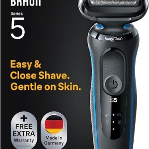 Braun Series 5 51-B1000s — Máquina de Barbear Elétrica com Lâminas Flexíveis (Azul)