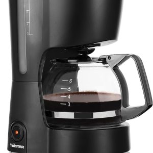 Cafeteira elétrica Tristar CM-1246 em preto mate, com jarra de vidro de 0,6 L e visor de nível de água
