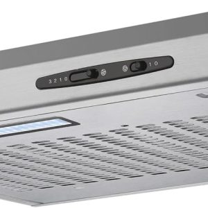 Campana extratora Candy CFT610/5S telescópica de 60 cm em prata — painel de controlo mecânico com 3 velocidades