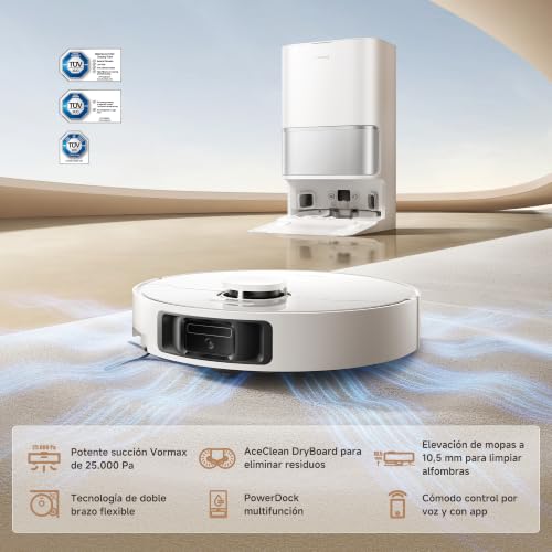Robô Aspirador Dreame L10s Ultra Gen 3 – Sucção 25.000Pa, Estação All-in-One dreame L10s Ultra Gen 3 Robot Vacuum Cleaner and Floor Scrub Kit, 25,000Pa Suction, Side Brush and Extendable Mop, AceClean DryBoard and Automatic Mop, Hot Air Drying