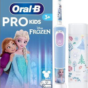 Escova de Dentes Elétrica Oral-B Pro Kids Disney Frozen para crianças +3 anos com estojo de viagem