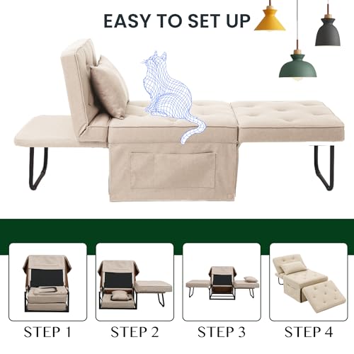 Sofá-Cama Convertível FLEXISPOT XC TG1 – Até 300 kg Sofá-Cama Convertível FLEXISPOT XC TG1 – Até 300 kg — vista 6