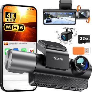 Dashcam iZEEKER iD320 4K com 3 Câmaras