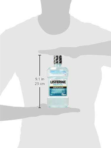 Listerine Elixir Bucal Mentol Suave Sem Álcool — 2 × 500 ml Listerine Mouthwash, Menthol Mild Taste, Alcohol-Free, Daily Use, Long Lasting Fresh Breath, 500 ml (Pack of 2)