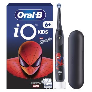 Escova de dentes elétrica Oral-B iO2 Kids Marvel Spider-Man com caixa, cabo temático e estojo de viagem