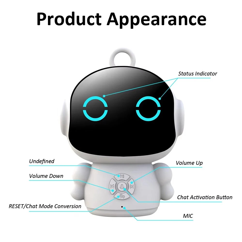 Robot Inteligente Tuya com IA para Crianças — 61 Idiomas e Voz Interativa Robô inteligente Tuya — vista de detalhe 6