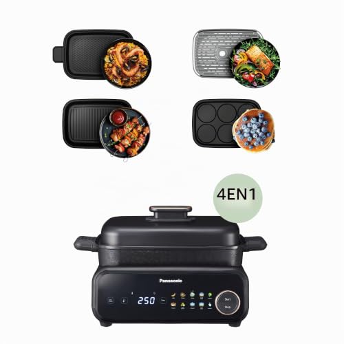 Multi Cooker 4 em 1 Panasonic NF-GM400 com 9 programas automáticos Panasonic NF-GM400 Multi Cooker 4 em 1 — Grelhador e panela multifunções com 9 programas automáticos (1400 W) — vista 1