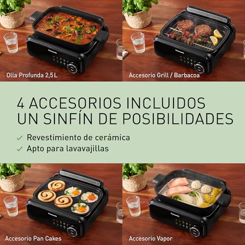 Multi Cooker 4 em 1 Panasonic NF-GM400 com 9 programas automáticos Panasonic NF-GM400 Multi Cooker 4 em 1 — Grelhador e panela multifunções com 9 programas automáticos (1400 W) — vista 4