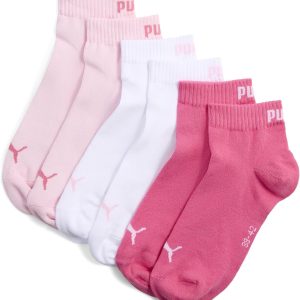 Pack de 3 pares de meias de tornozelo PUMA Unissexo em tons de rosa e branco