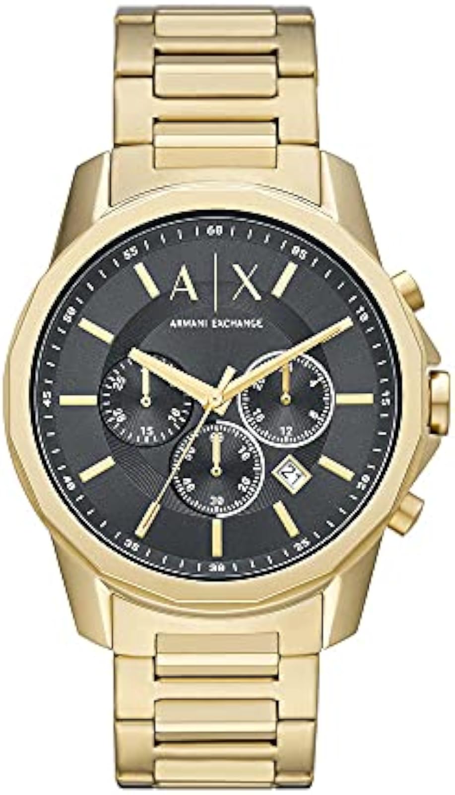 Relógio Armani Exchange AX1721 Relógio cronógrafo dourado Armani Exchange AX1721 com mostrador cinzento e bracelete de aço