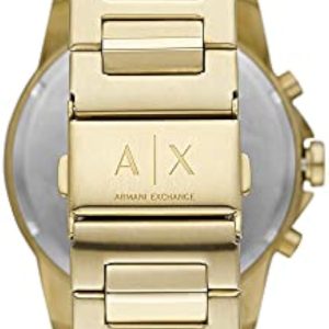 Verso do relógio Armani Exchange AX1721 com fecho de segurança A|X em aço inoxidável