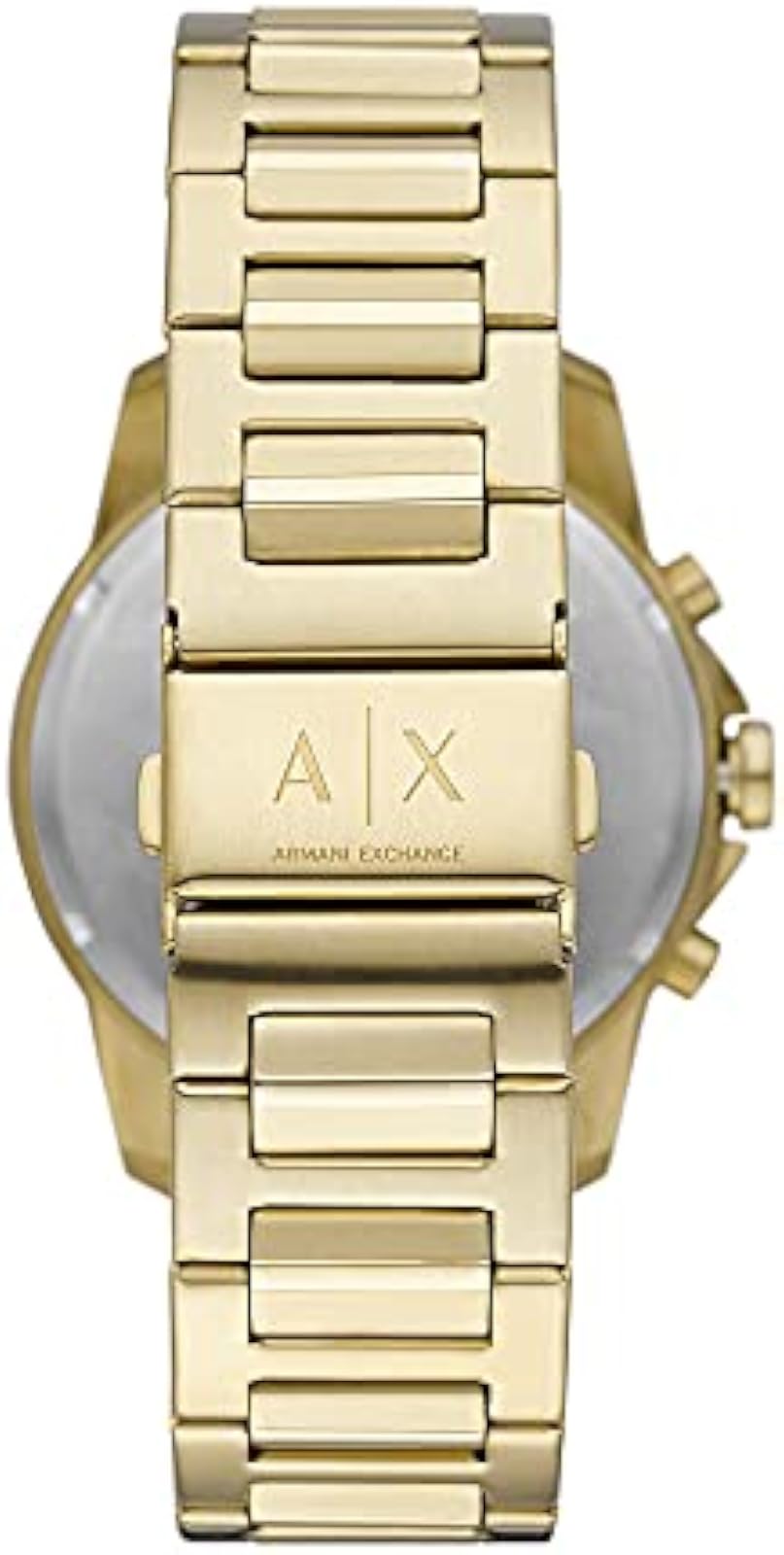 Relógio Armani Exchange AX1721 Verso do relógio Armani Exchange AX1721 com fecho de segurança A|X em aço inoxidável