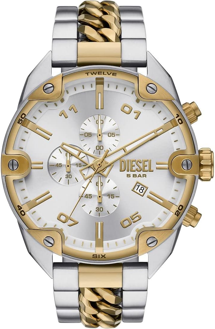 Relógio Diesel Spiked DZ4629 com Bracelete de Aço Inoxidável Relógio Diesel Spiked DZ4629 – Cronógrafo de Homem em Aço Inoxidável