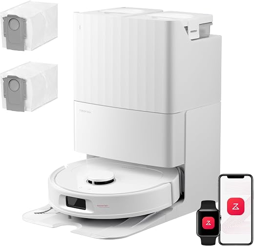 Robô Aspirador Roborock Qrevo S Pro – Sucção 18500Pa, Base Automática roborock Qrevo S Pro Set Robot Vacuum Cleaner (Upgraded Version of QV 35A) 18500Pa Suction, All-in-One Base, 2.7L Dust Bag, Anti-Tangle System, Obstacle Avoidance, White