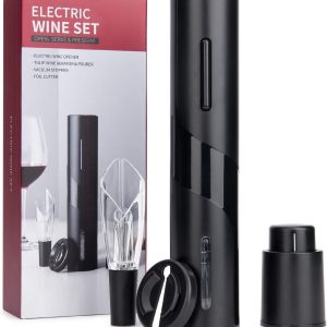 Saca-rolhas elétrico portátil Mafiti MD700 — conjunto 4 em 1: abridor elétrico, cortador de película, arejador e rolha de vácuo
