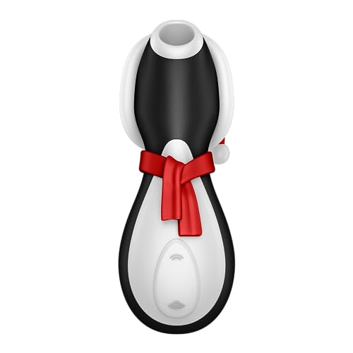 Vibrador Estimulador Satisfyer Penguin Holiday Edition Vibrador Satisfyer Penguin Holiday Edition – vista frontal com laço vermelho