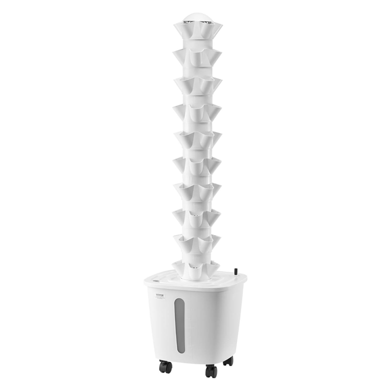 Sistema de Cultivo Hidropónico VEVOR Torre Vertical 10 Níveis – 50 Cápsulas Sistema de Cultivo Hidropónico VEVOR — vista da torre vertical