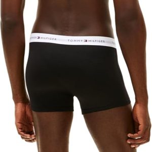 Cuecas Tommy Hilfiger Trunk pretas, vista de costas em manequim