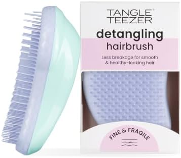 Escova Desembaraçadora Tangle Teezer para Cabelo Fino e Frágil Vista da escova desembaraçadora Tangle Teezer The Fine & Fragile em menta e violeta
