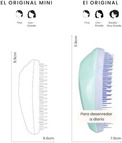 Escova Desembaraçadora Tangle Teezer para Cabelo Fino e Frágil Vista lateral da escova desembaraçadora Tangle Teezer The Fine & Fragile