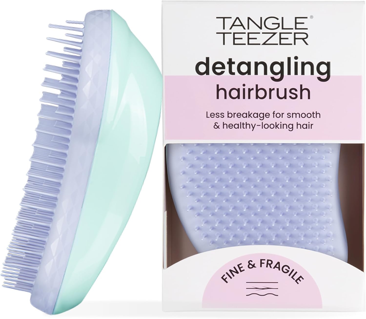 Escova Desembaraçadora Tangle Teezer para Cabelo Fino e Frágil Escova desembaraçadora Tangle Teezer The Fine & Fragile em menta e violeta com embalagem original