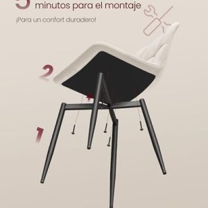 Conjunto de cadeiras VASAGLE em veludo capuchino em ambiente de sala de jantar
