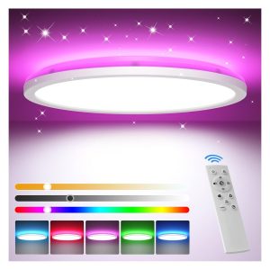 Candeeiro de Teto LED Tyreses 24W RGB Ø30 cm com Comando à Distância — foto principal