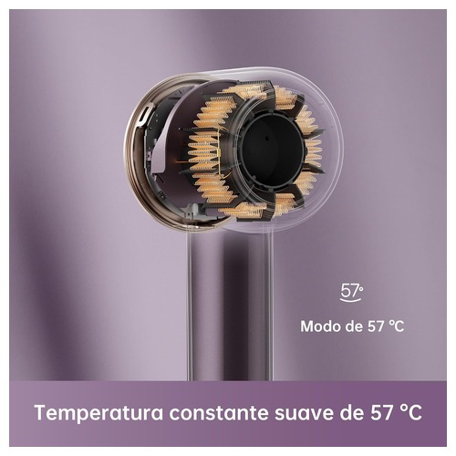 Secador de Cabelo DREAME Hair Glory Combo Secador de Cabelo DREAME Hair Glory Combo — detalhe do filtro de ar e temperatura constante de 57 °C