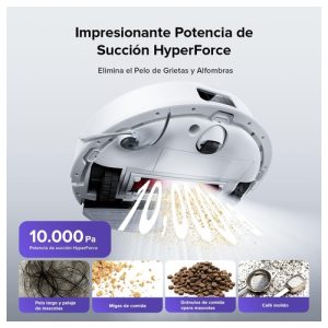 Robô Aspirador e Mopa roborock Q10 S5 — infográfico da sucção HyperForce (10 000 Pa)