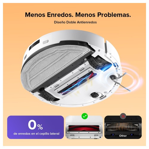 Robô Aspirador e Mopa roborock Q10 S5 Robô Aspirador e Mopa roborock Q10 S5 — sistema anti-emaranhamento da escova principal