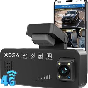 XEGA 2K 4G Dash Cam Car with Replaceable SIM Card, OBD Powered