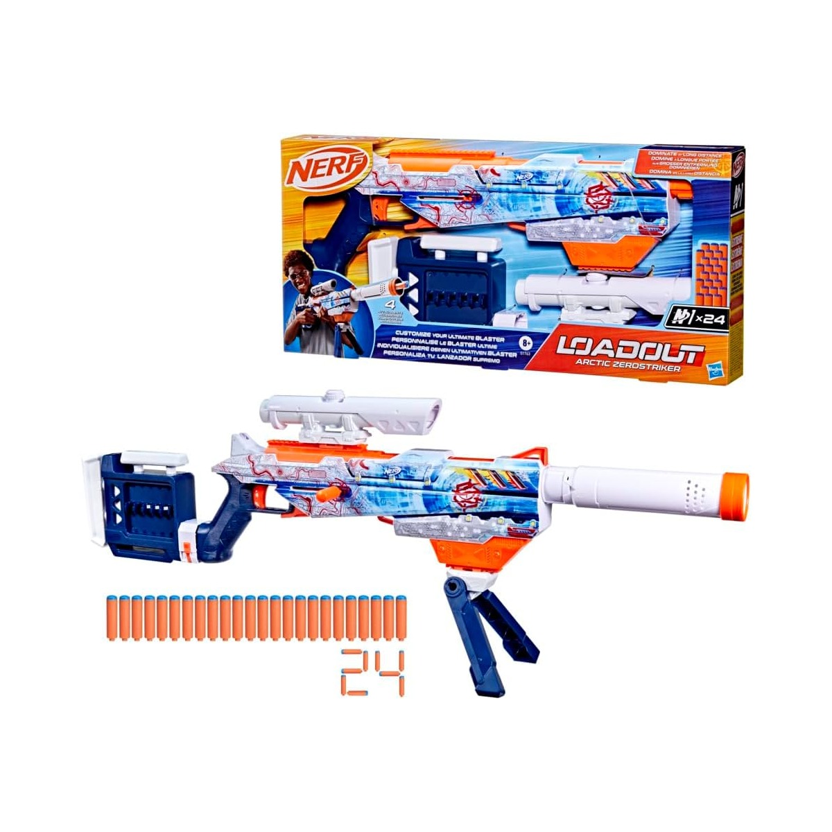 Lançador Nerf Loadout Arctic Zerostriker com Dardos N1 Lançador Nerf Loadout Arctic Zerostriker com Dardos N1 — foto principal